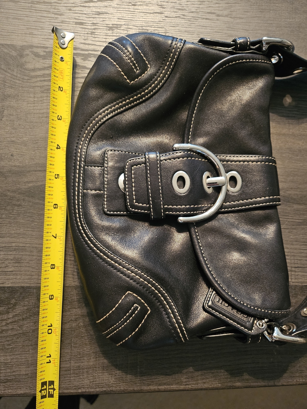 Vintage Black Leather Coach Y2K Bag - Picture 2 of 3